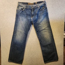 VTG Buckle BKE Denim Jeans, Mens Blue Jeans 40x32, Distressed, Wide Leg Y2K