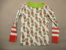 Hanna Andersson Size 4 100cm Grinch Kids 100 Organic Cotton Pajama Top 052