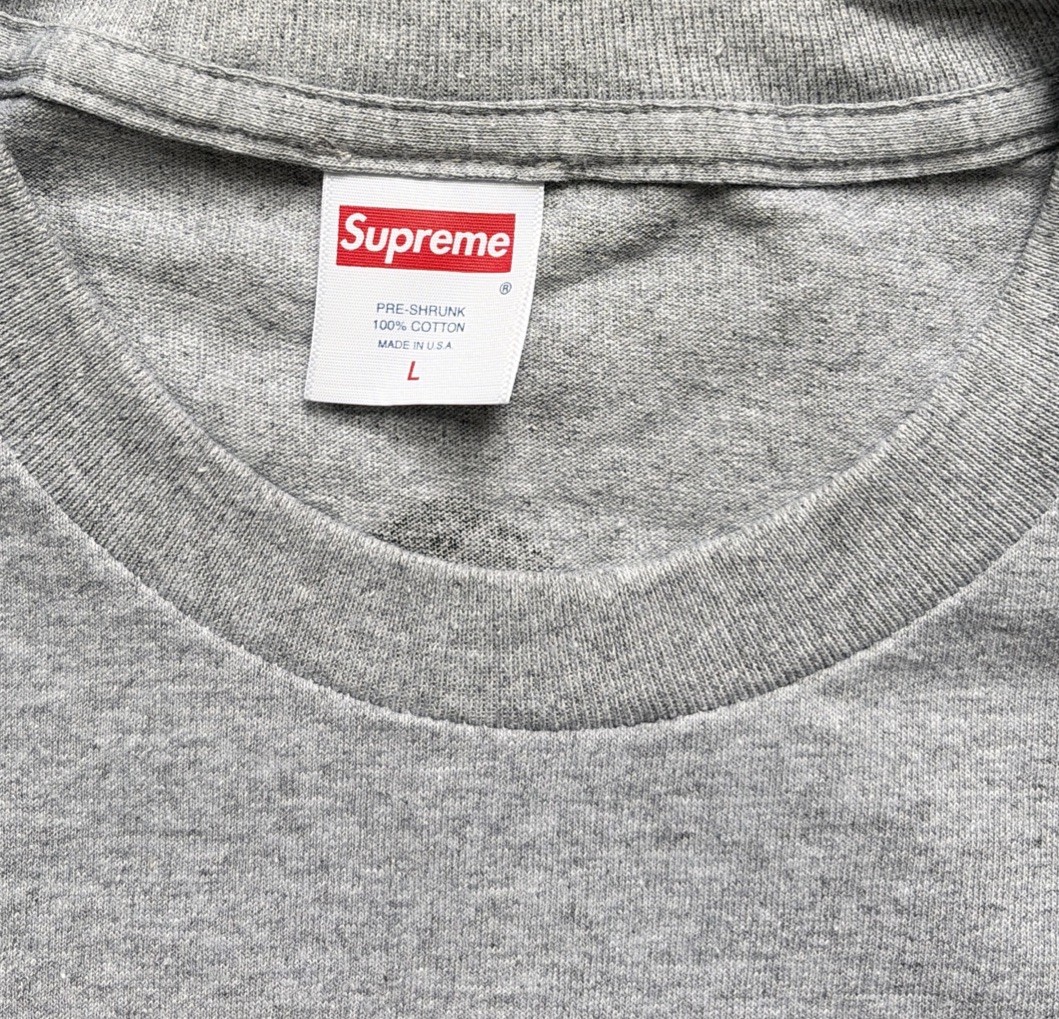 Triple Box Logo AssPizza Size Large 2021 Grey T Shirt New Supreme