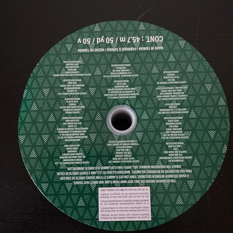 Kirkland Signature Wire Edged Christmas Ribbon 2.5”/ x 50 Yards/Poinsettia - Image 4 of 4