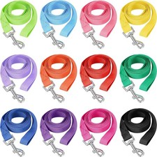 12 Pcs Nylon Dog Leash Bulk 5ft Dog Training Leash 12 Colors Puppy Line