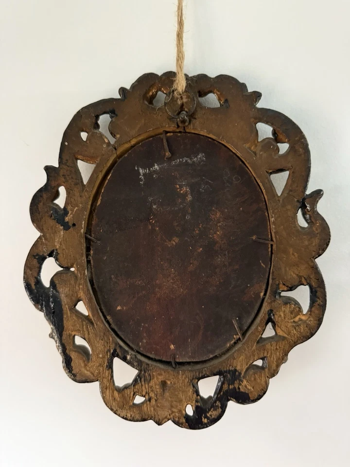 "La mujer del velo" — Después de Rafael — óleo sobre tabla retrato antiguo" Foto 3 de 3