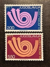TIMBRE EUROPA CEPT YOUGOSLAVIE N°1390/1391 NEUF ** LUXE MNH 1973