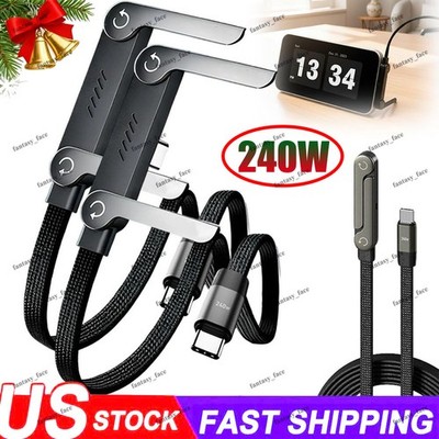 240W Fast Charging Foldable Bracket Data Cable with Built-in Holder Hot Sale