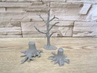 Vtg 1950's Marx Battle of Blue & Gray Playset 3 Original Gray Dead Tree & Stumps