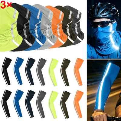 3× Reflective Basketball Neck Gaiter & Arm Sleeves Set UV Sun Protection Cycling - Bild 1 von 4