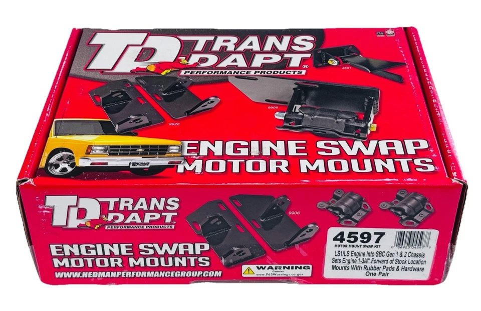 Trans Dapt Engine Mount Swap Kit For LS1 Chevy 1-3/4" in. Forward- Rubber Pads - Image 3 of 3