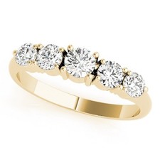 Best Deal!2.00Ct DE/VS Lab Grown Diamond 5 Stone Wedding Ring in 18K Yellow Gold