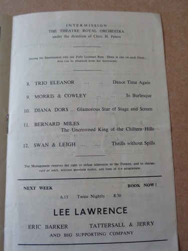 Diana Dors 1953 Theatre Royal, Portsmouth Concert Programme (Bernard Miles) - Imagen 2 de 2