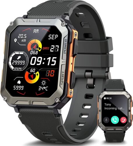 Military Rugged Smartwatch for Men, ZONEY Sport Watch with Answer/Make Call IP68 - Picture 1 of 7
