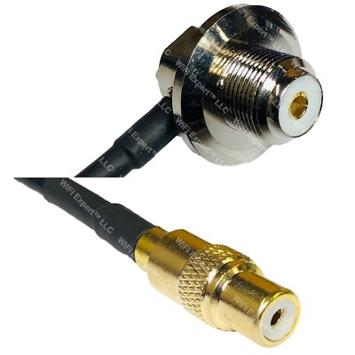 RFC240 UHF Female Angle to RCA FEMALE Coax RF Cable USA-Ship Lot