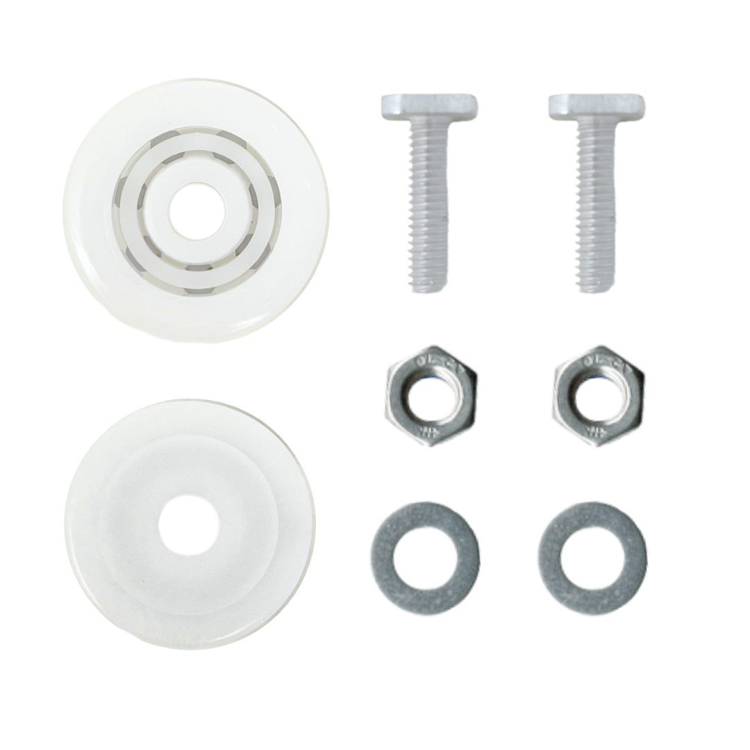 Elite Greenhouses Door Wheel replacement kits - 28mm 2x Wheels and Bolts