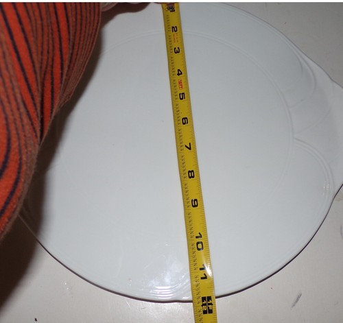 ELEGANT WHITE CAKE CHEESE PLATE / TRAY - ABOUT 13 INCHES - Picture 12 of 12