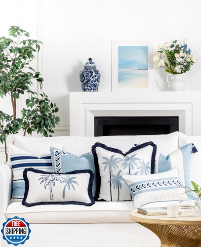 Hofdeco Premium Coastal Patio Indoor Outdoor Throw Pillow Cover Only, 20"x20" - Picture 3 of 5