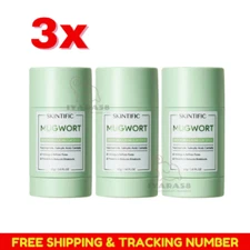 3x SKINTIFIC Mugwort Acne Clay Mask Stick reduces redness pores acne 40g