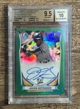 2014 Bowman Draft Chrome Pick Green Refractor /99 Jacob Gatewood BGS 9.5 Auto