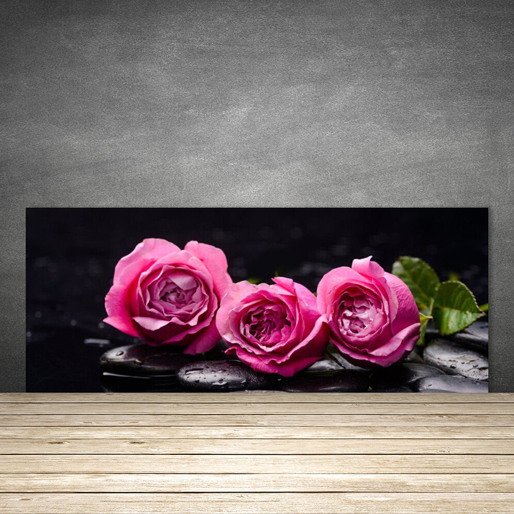 Crédence de cuisine en verre floral pour une ambiance zen et lumineuse