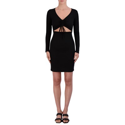 bcbg black knit dress Paris Women's Rib Size XXL (20) sleeve Mini Dress