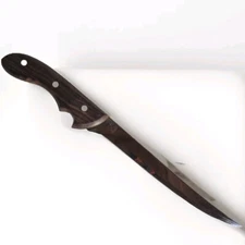 Vintage Maxam No.FM-2 Steel Fillet Knife Leather Belt Sheath Made In Japan