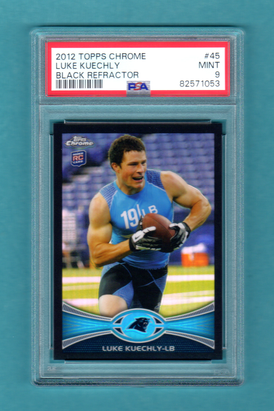 LUKE KUECHLY 2012 TOPPS CHROME BLACK REFRACTOR ROOKIE # /299 PSA 9 MINT PANTHERS