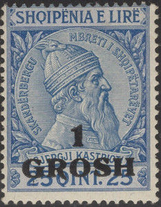 1914 ALBANIA SHQIPENIA S#50 MNH OG  SKANDERBEG/G. CASTRIOTA VF