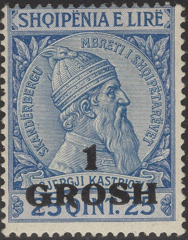 1914 ALBANIA SHQIPENIA S#50 MNH OG  SKANDERBEG/G. CASTRIOTA VF