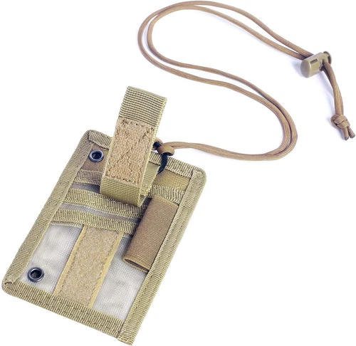 2x Braun Taktische Ausweisetui Haken & Schlaufe Patch Abzeichen Organizer - Halsband - Bild 9 von 19