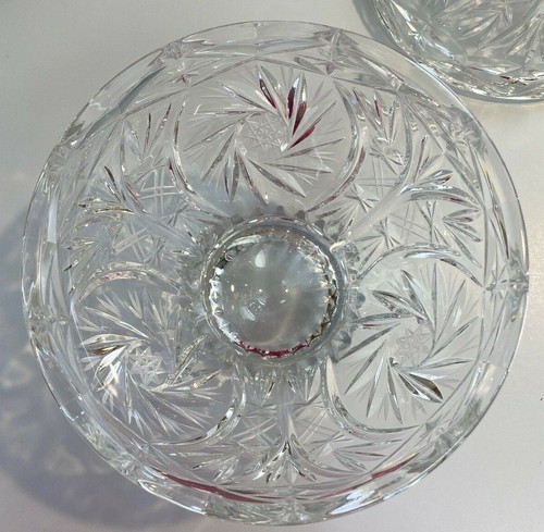 VTG Hand Cut 24% Lead Crystal Covered Candy Dish Pedestal Compote Germany - Picture 12 of 12