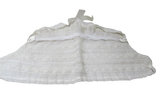 Vintage Hat White Lace w Layers Ruffled Lace Pretty Church 