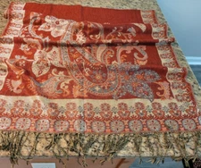 Paisley Pashmina Scarf for Women Shawl Wrap Head Cover Hijab Stole Brick Red