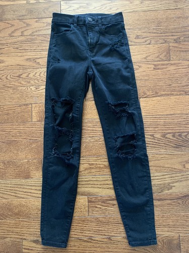 Girls American Eagle Black Ripped Jeans 