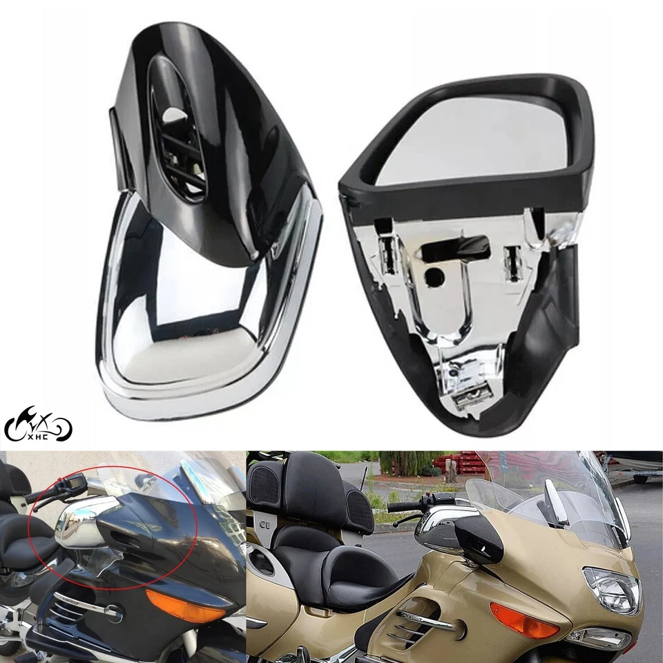 Левые и правые хромированные зеркала заднего вида для BMW K1200 K1200LT K1200M 1200 1999-2008 - Изображение 2 из 4