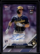 2024 Topps Now Road to Opening Day Sal Frelick PURPLE AUTO #9/25 Brewers RC