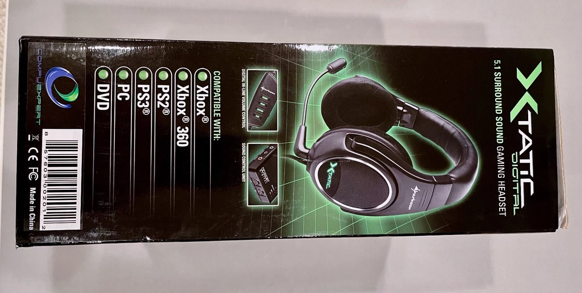 Sharkoon X-Tatic Digital Headset Dolby 5.1 With Amp For PS2, PS3, PS4, PC,  Used | eBay