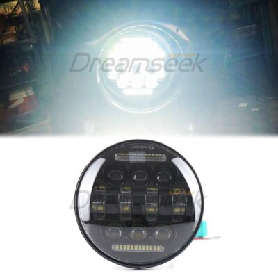 5.75'' Zoll LED Scheinwerfer DRL Hi/Lo Beam für Harley Dyna Street Bob Schwarz