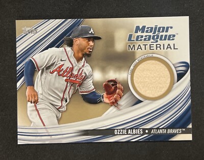 Ozzie Albies 2023 Topps Series 1 Major League Material Gold 50/50 Game Used Bat