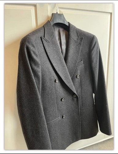 BNWT Reiss ‘Sutton’ Charcoal Wool Double Breasted Blazer Size 36 RRP £328 - Picture 2 of 9