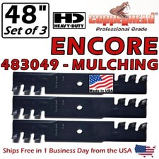COPPERHEAD 3-PK 48" HEAVY DUTY ENCORE MULCHING GATOR BLADES 483049 - MADE IN USA