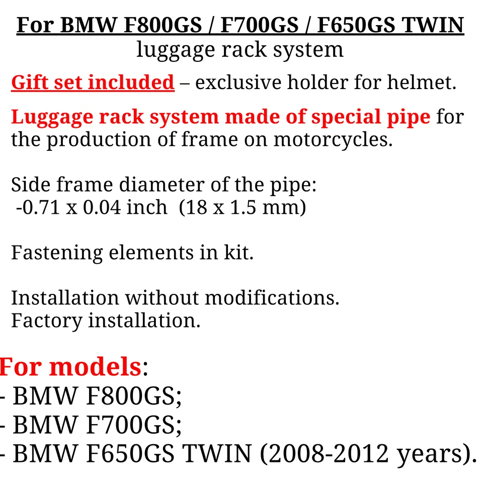 Sistema de equipaje portaequipajes para BMW F800GS BMW F700GS portaequipajes lateral F650GS Twin, Bonus Foto 3 de 4