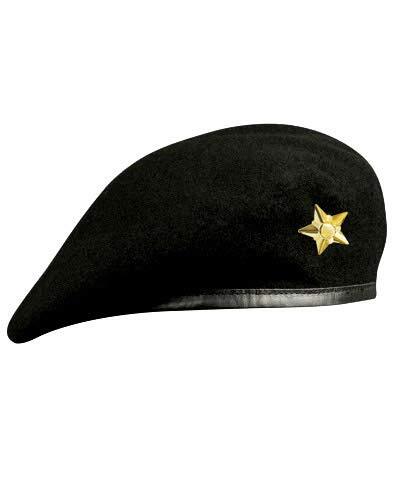 Beret Cap With Gold Star Hat Wool Military Army French Blue