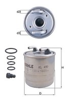 Mahle KL 490D Kraftstofffilter FüR MERCEDES-BENZ