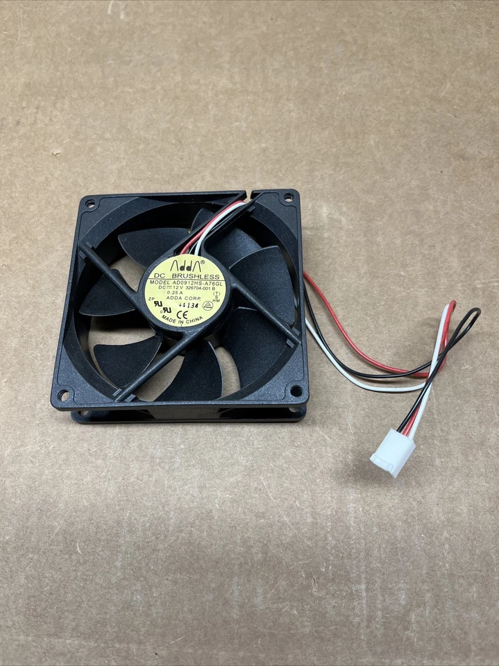 Adda DC12V 0.25A 92mm x 92mm x 25mm Fan 3Pin Brushless AD0912HS-A76GL 326704-001 - Image 3 of 4
