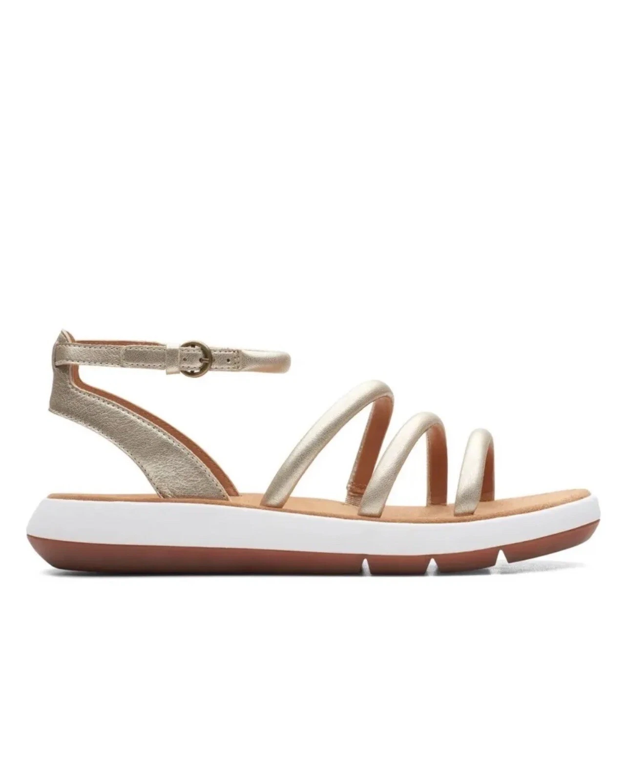 Sandali Clarks donna JEMSA STYLE pelle oro champagne nuovi con scatola 6 5 D 40