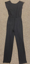 FOREVER 21 ONE-PIECE JUMPSUIT PANTS SHORT SLEEVES BLACK SIZE SMALL