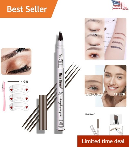 Flawless Eyebrow Pen: 4 Point Pencil - Natural Looking - Easy to Use - 3