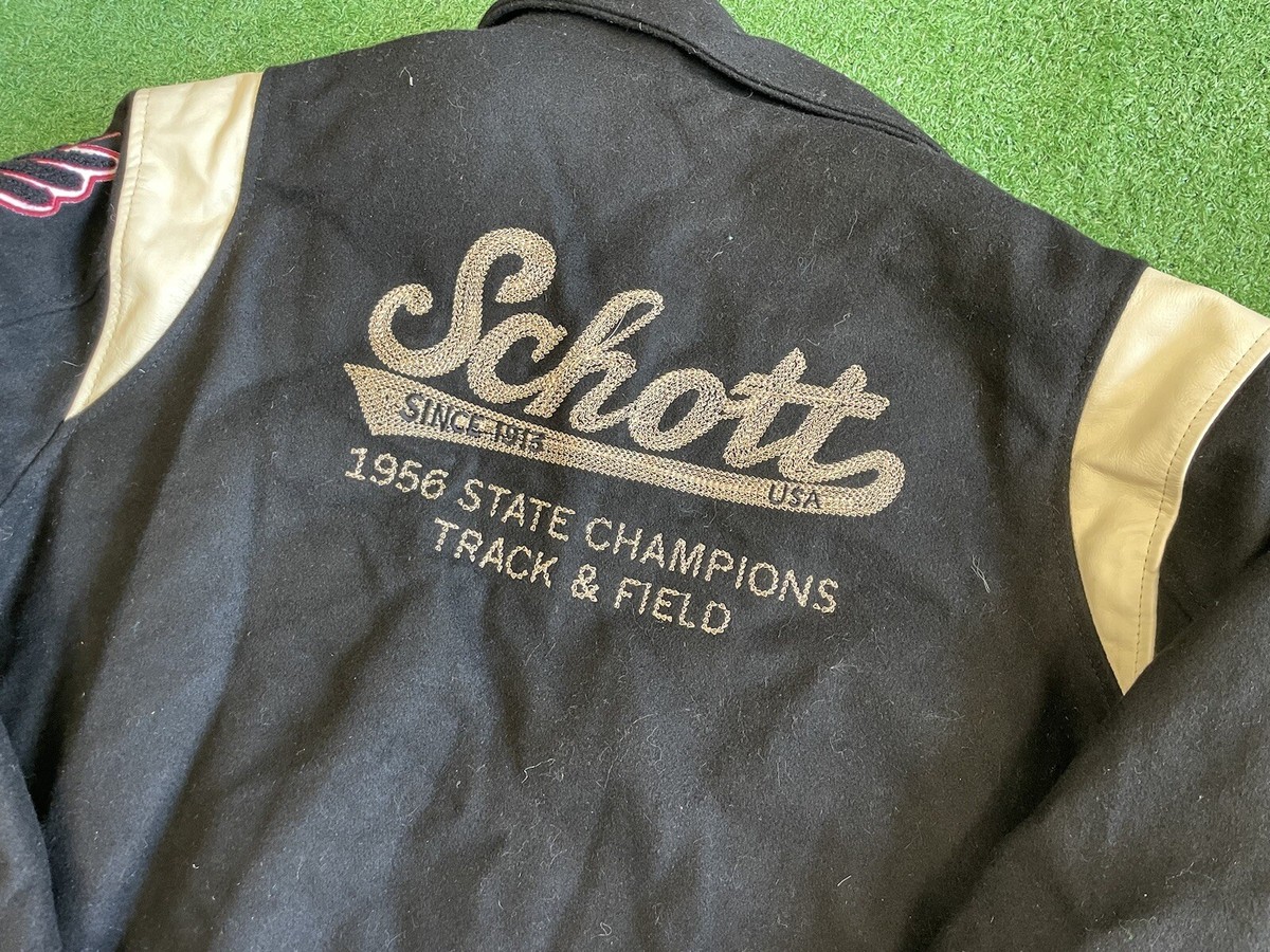 Schott Bros Track And Field Varsity Jacket 1956 Size 3XL Schott Bros Track And Field Varsity Jacket 1956 Size 3XL