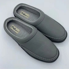 MY SLIPPERS from My Pillow Leather Gray Mule Slippers Size 9 all season