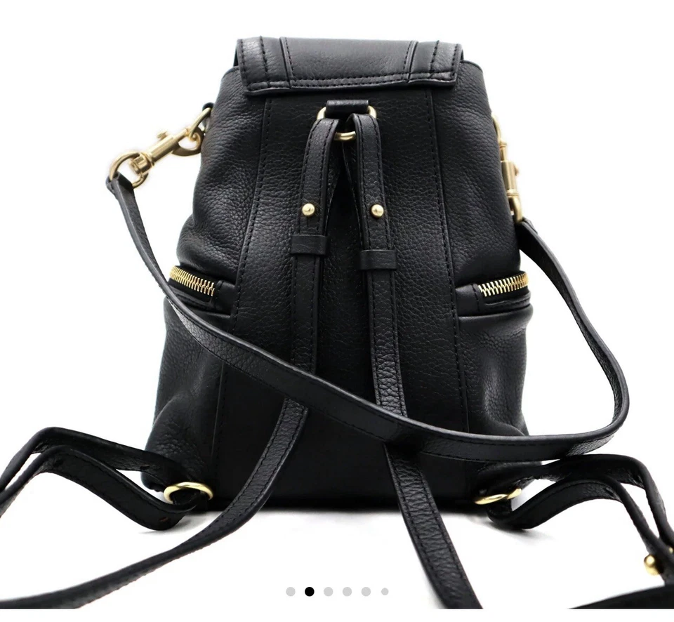 See By Chloe Black Leather Olga Convertible Handbag Mini Backpack Purse - Image 2 of 4