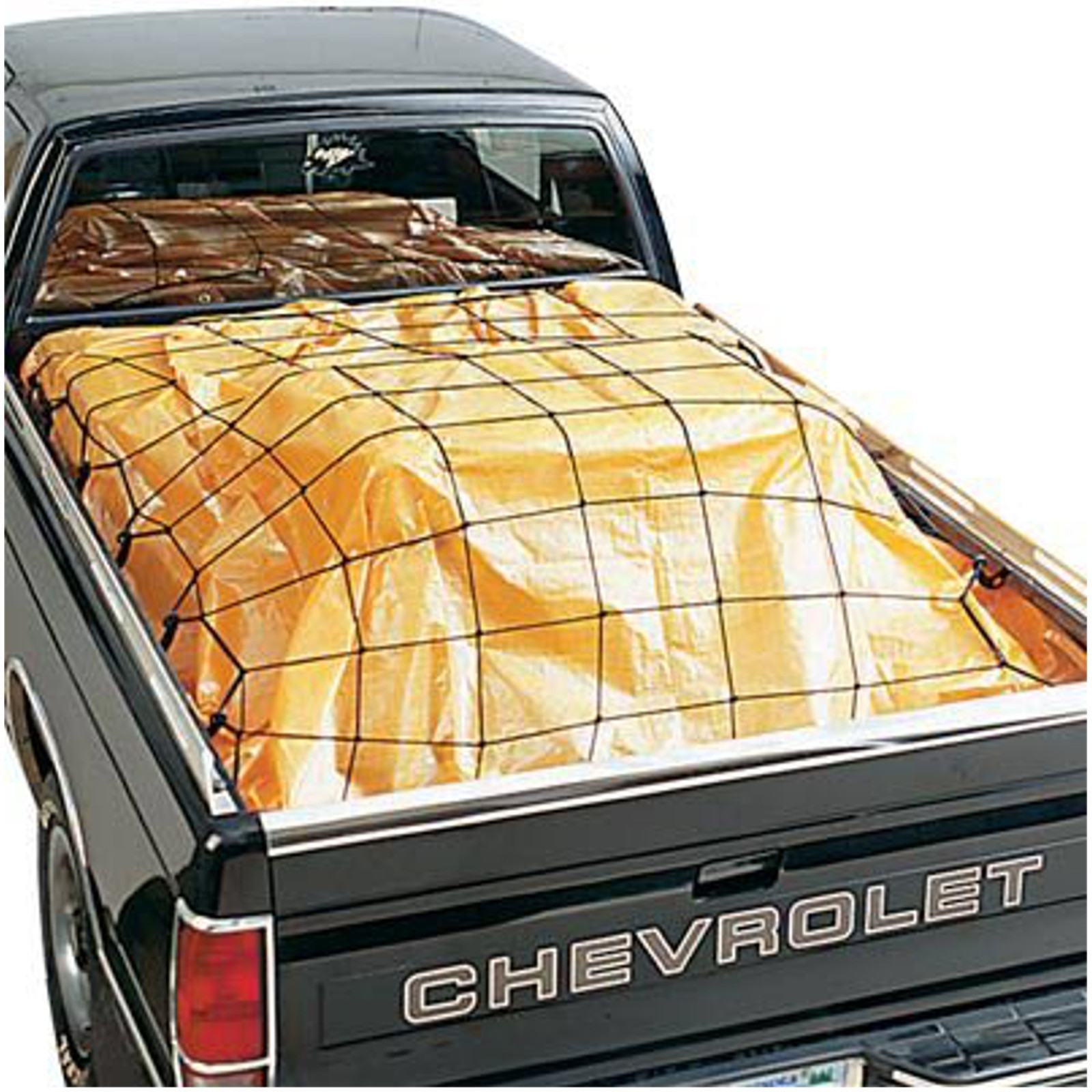 52" x 70" Truck Bed Cargo Net Elastic Bungee 6" Mesh w/ 18 Hooks 500lbs