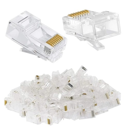 50 / 100 / 200 PCS RJ45 CAT6 Connector Modular Plug CAT5e CAT5 Network Ethernet - Picture 3 of 9